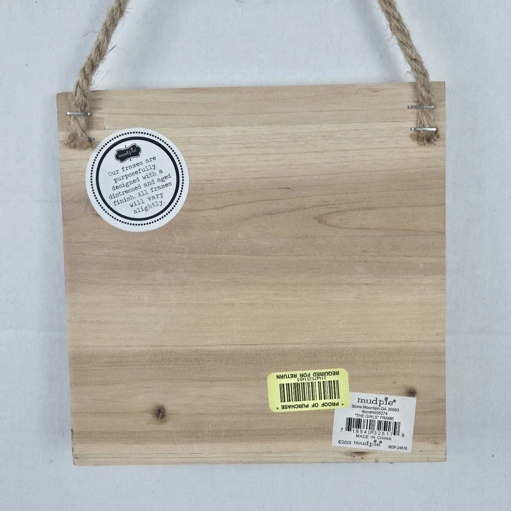 2 Mud Pie The Guys & The Girls Wedding Party Photo Frames White Shiplap NEW
